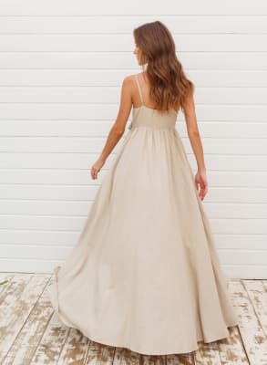 VESTIDO LINHO TALITA BEGE VESTIDO LINHO TALITA BEGE