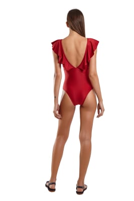 TRAJE DE BAÑO HULA LISO VERMELHO TRAJE DE BAÑO HULA LISO VERMELHO