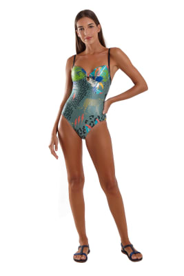 TRAJE DE BAÑO BARDOT FLORESTINHA TRAJE DE BAÑO BARDOT FLORESTINHA