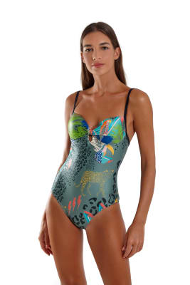 TRAJE DE BAÑO BARDOT FLORESTINHA TRAJE DE BAÑO BARDOT FLORESTINHA