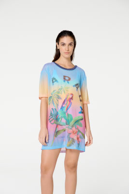 VESTIDO T-SHIRT TUL DEGRADÉ MENTOS VESTIDO T-SHIRT TUL DEGRADÉ MENTOS