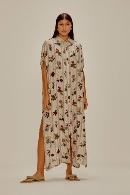 CHEMISE LARGO FLORAL BORDADO CHEMISE LARGO FLORAL BORDADO
