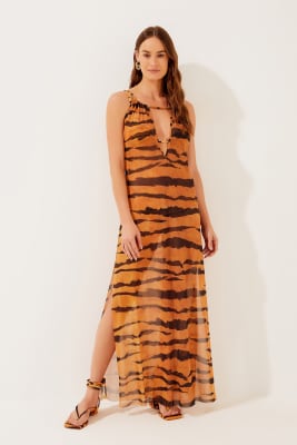VESTIDO LONGO TIGRADO VESTIDO LONGO TIGRADO