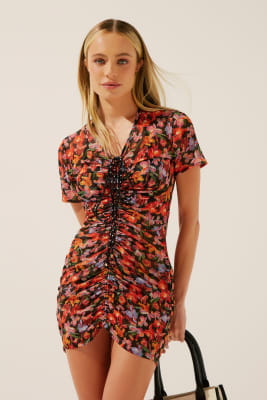 VESTIDO CURTO FLORAL IKAT VESTIDO CURTO FLORAL IKAT