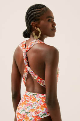 TRAJE DE BAÑO FRENTE UNICA FLORAL IKAT TRAJE DE BAÑO FRENTE UNICA FLORAL IKAT