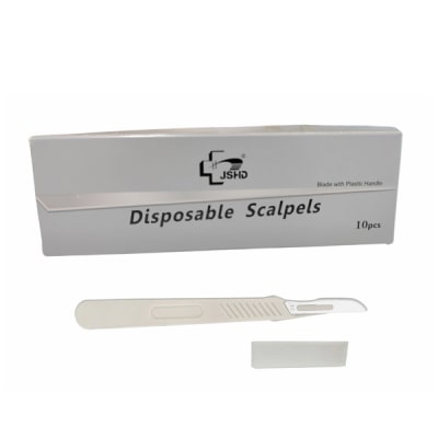 Bisturi desechable Nº22 con mango plastico esteril x 10 unidades1