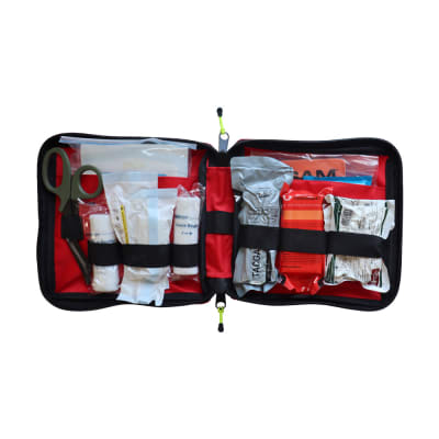 Estuche TRAUMA 22 x 22 cm - Rojo - estampado KIT TRAUMA Equipado manejo de Hemorragia/Senderismo/Out