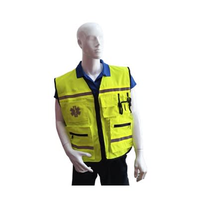 Chaleco paramédico c/insignia cruz de la vida estampado reflectante1