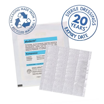 Compresa de gasa Aluderm Estéril - 20 años1