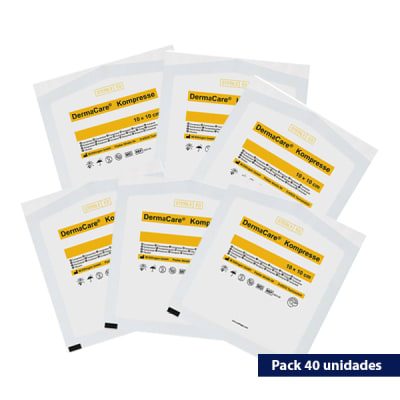 Compresa de gasa Dermacare 10x10cm - esteril duracion 20 años - PACK 40 unidades1