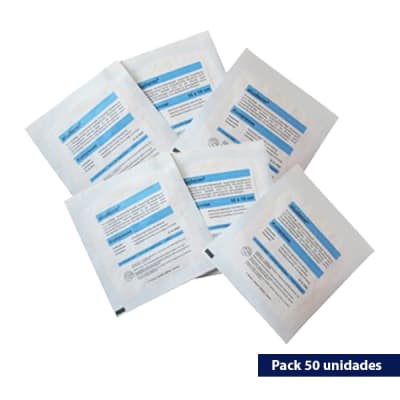 Compresa de gasa Aluderm  10X10 CM  - esteril duracion 20 años - PACK 50 unidades