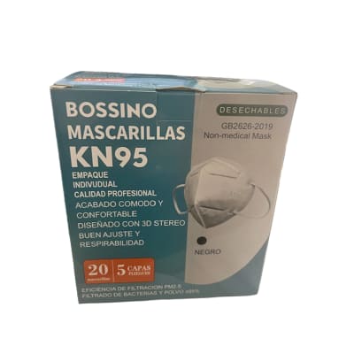 Mascarilla KN95 Adulto NEGRA -caja x 20 unidades