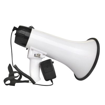 Megáfono 30W Recargable con puerto USB/SD/AUX - Rango 500 metros