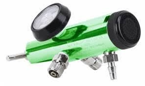 Regulador de oxigeno doble barba 3 salidas 0-15LPM - 2 DISS 1 BARBA1