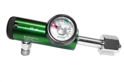 Regulador de oxigeno compacto 15 LPM conexion Tuerca, Tipo H