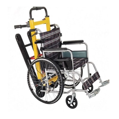 Sistema de evacuacion electrica para escaleras con soporte para silla de ruedas estandar