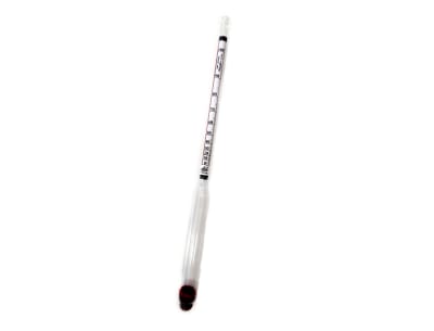 Alcoholímetro 0-100 : 1% vol/G.Lussac/Tralles/10-44°Cartier Tp.20°C con termómetro