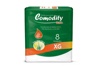 Pañal Comodity Basic XG con Aloe Vera Adulto 8 uds.