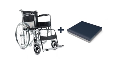 Silla Rueda Básica Goma Dura + Cojín Viscoelástico TM360