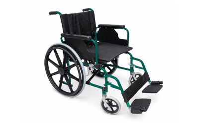 Silla de Ruedas Apoyabrazos Abatibles Pieceras Desmontables color Verde