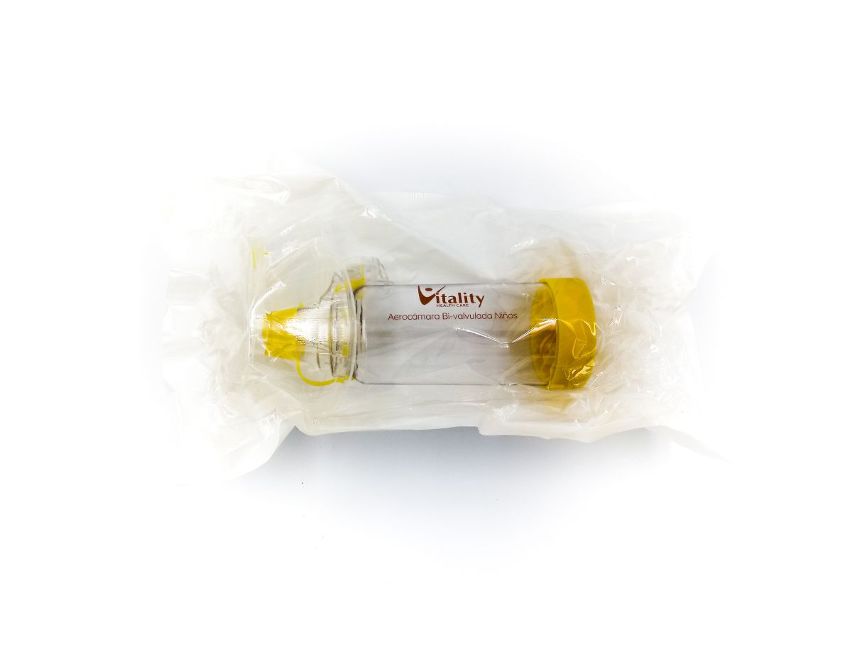 Aero cámara Vitality Bi- Valvulada c/ Mascarilla Pediátrica2
