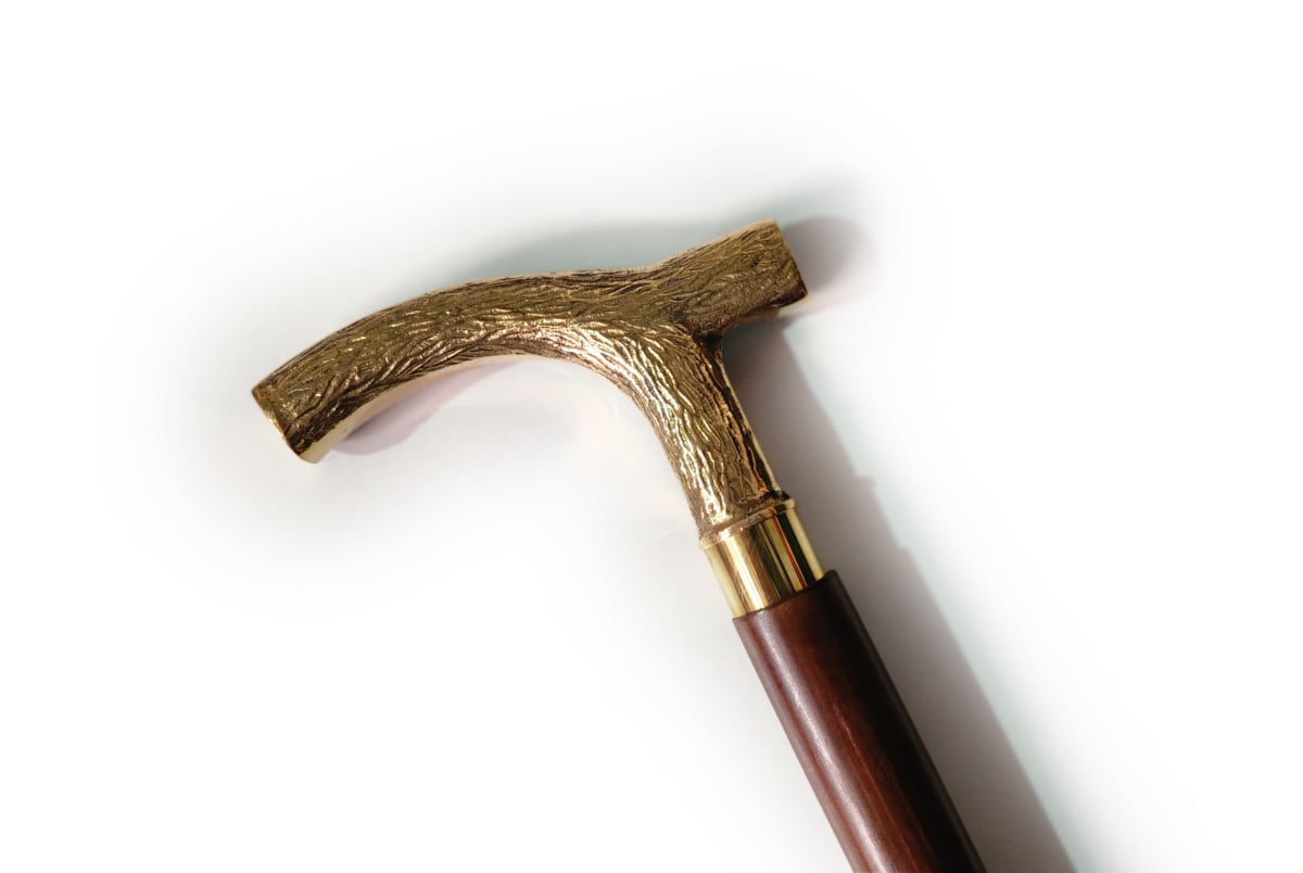 Bastón Madera Mango Ergonómico Bronce ref 39981