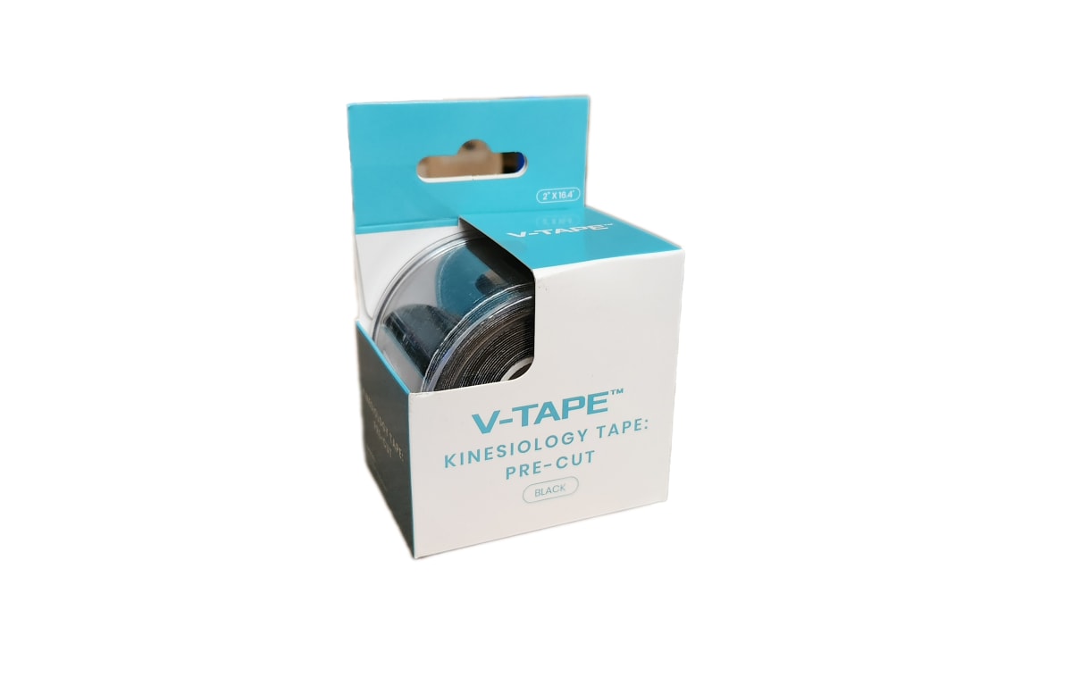 Tape Kinesiológico Pre-Cortado V-Tape™ RHB2087BLK2W16L1