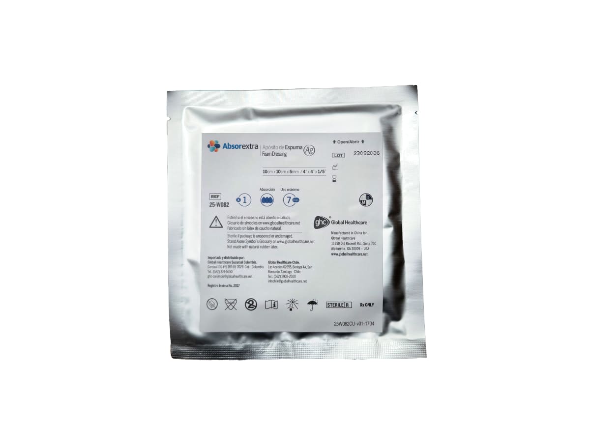 Apósito de Espuma con Plata Absorextra Global Healthcare ref 25-W0821