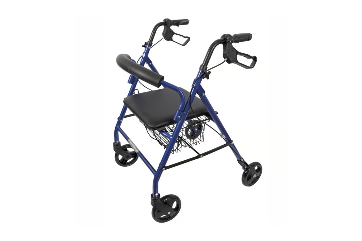 Andador Plegable color Azul c/4 ruedas /canasto s/apoya pies AGRT0011