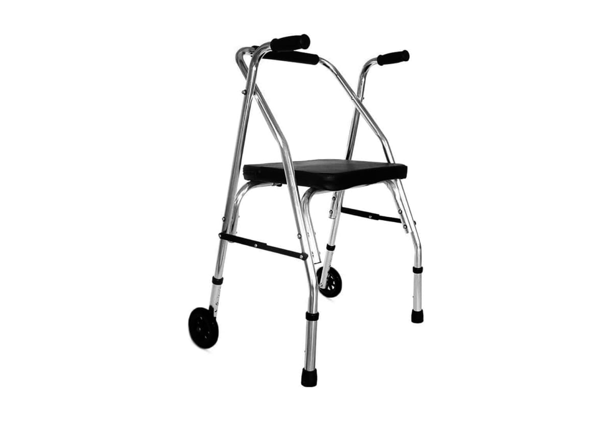 Andador Tijera 2 Ruedas Delanteras y 2 Patas traseras con Asiento KY914L1