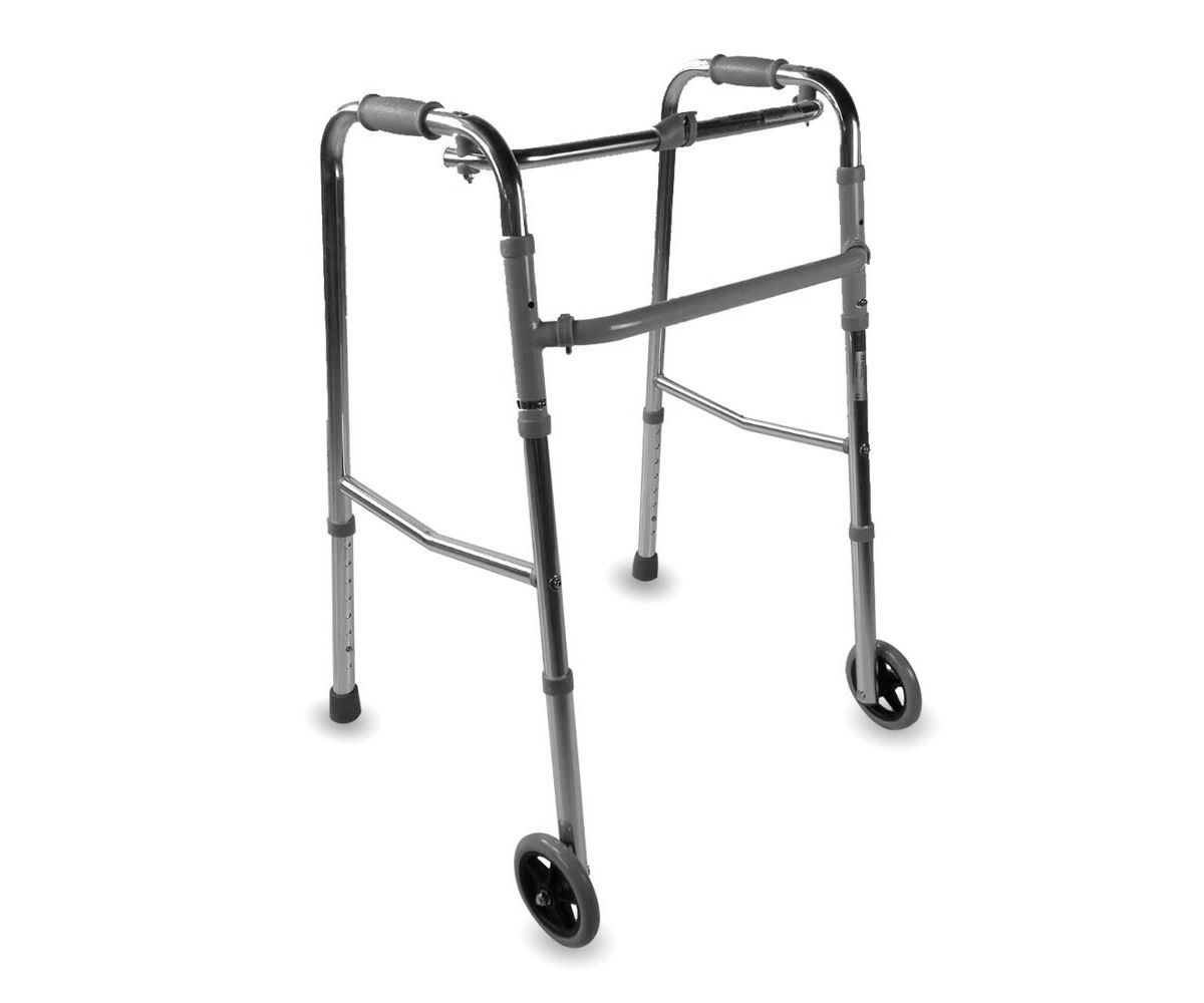 Andador articulado plegable c/ruedas y patas1