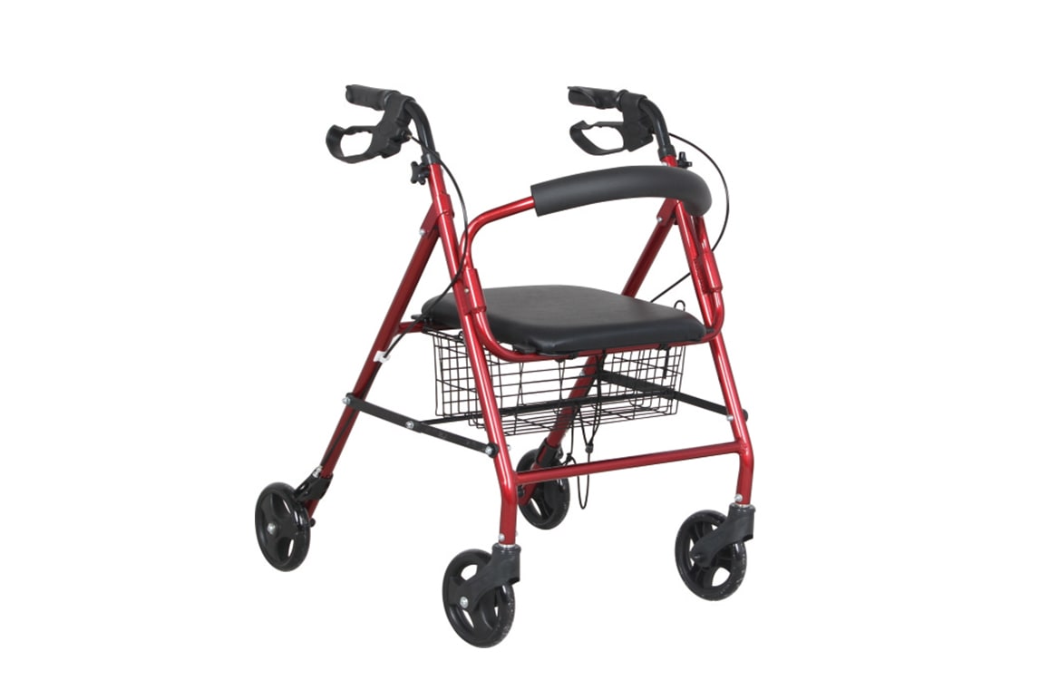 Andador Plegable Color Burdeo c/4 Ruedas /Canasto s/Apoya pies KY9144L1