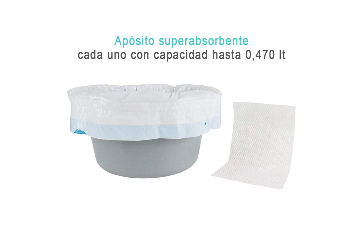 Bolsas Desech. para Baño Portátil x 24 ud. con Apósitos Superabsorbentes  Vive® LVA10774