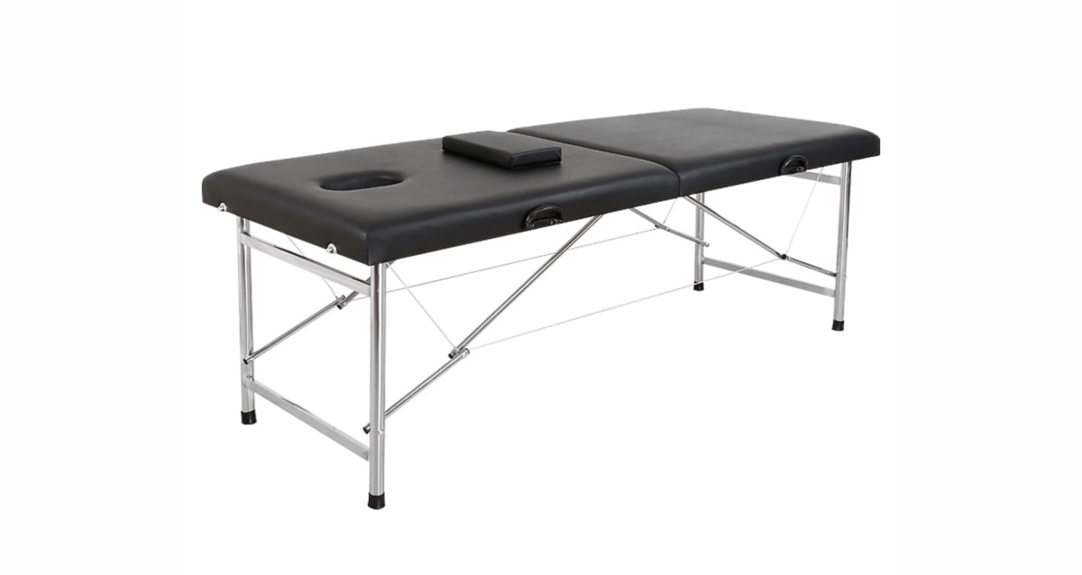 Camilla de Masaje Portátil Negra con Orificio Facial1