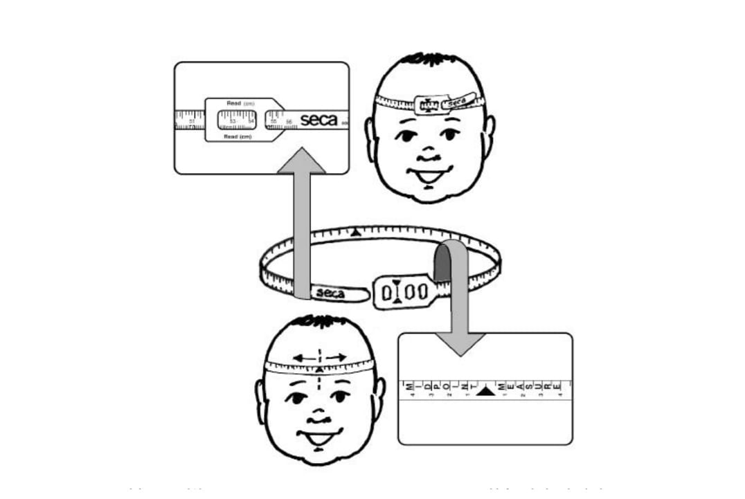 Cinta para Medir Circunferencia de la Cabeza de Bebés y Niños Pequeños Seca 2122