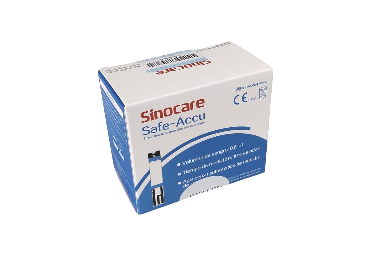 Cintas Reactivas para Glucosa Sinocare Safe-Accu1