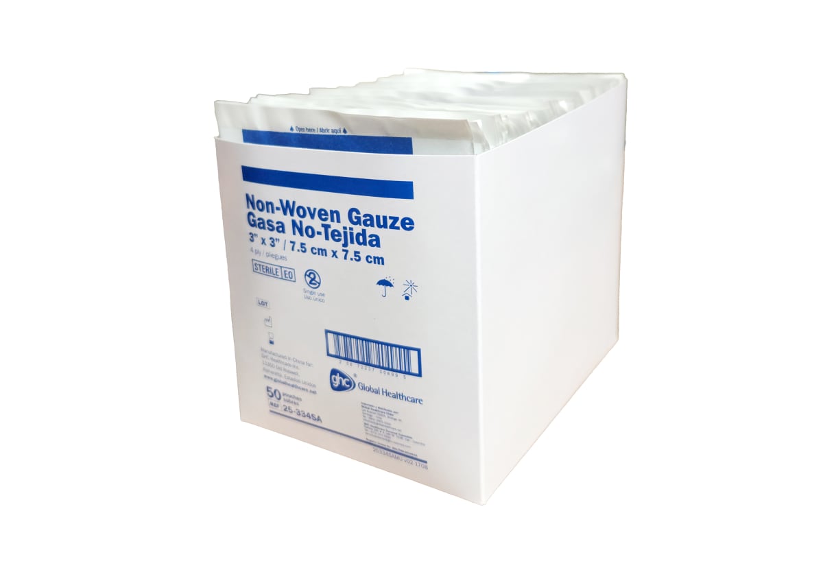 Gasa Esteril No tejida 7,5x7,5 cm Global Healthcare cjx50 unds1
