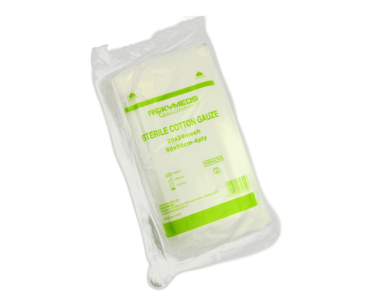 Gasa Hidrófila Estéril 90x90 cm Rokymeds Sobre x12 uds1