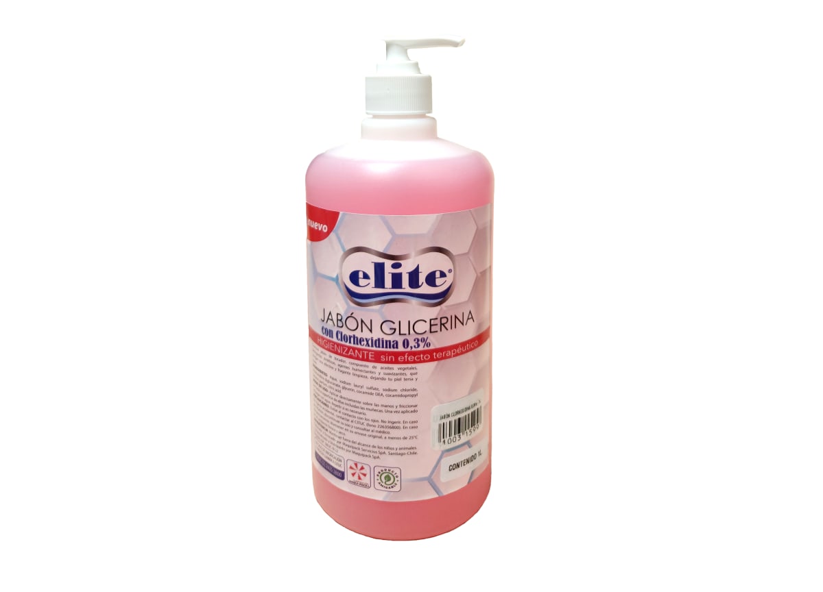 Jabón Glicerina con Clorhexidina 0,3% Elite 1 Lt1