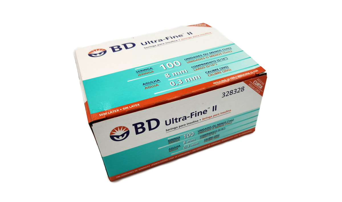 Jeringa Insulina Becton Dickinson ultra-fine 8mm 0,3mm 30g ref 328328 cja x 100 uds en 10 bolsas1