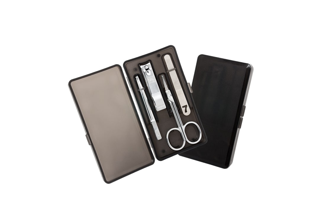 Kit Manicure Cromado Estuche Semitransparente Three Seven KR-4118L1