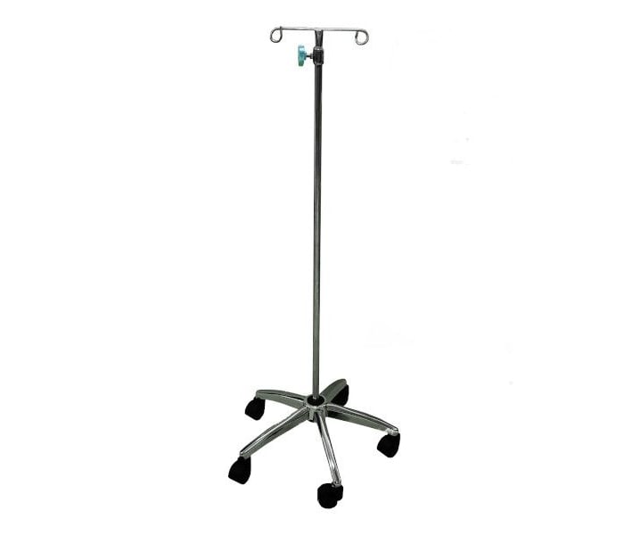 Porta suero 2 ganchos acero inox cromado1