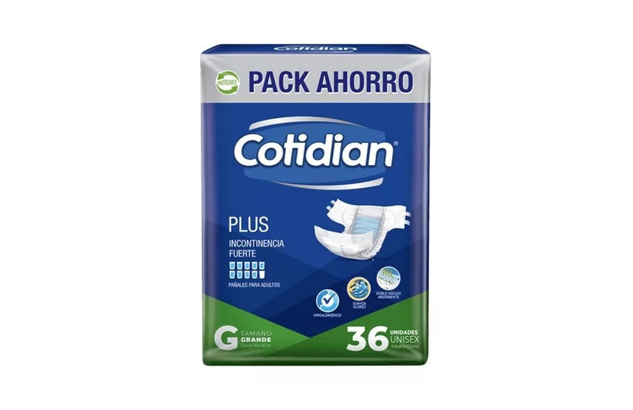 Pañal Cotidian Plus 36 uds. Talla G1