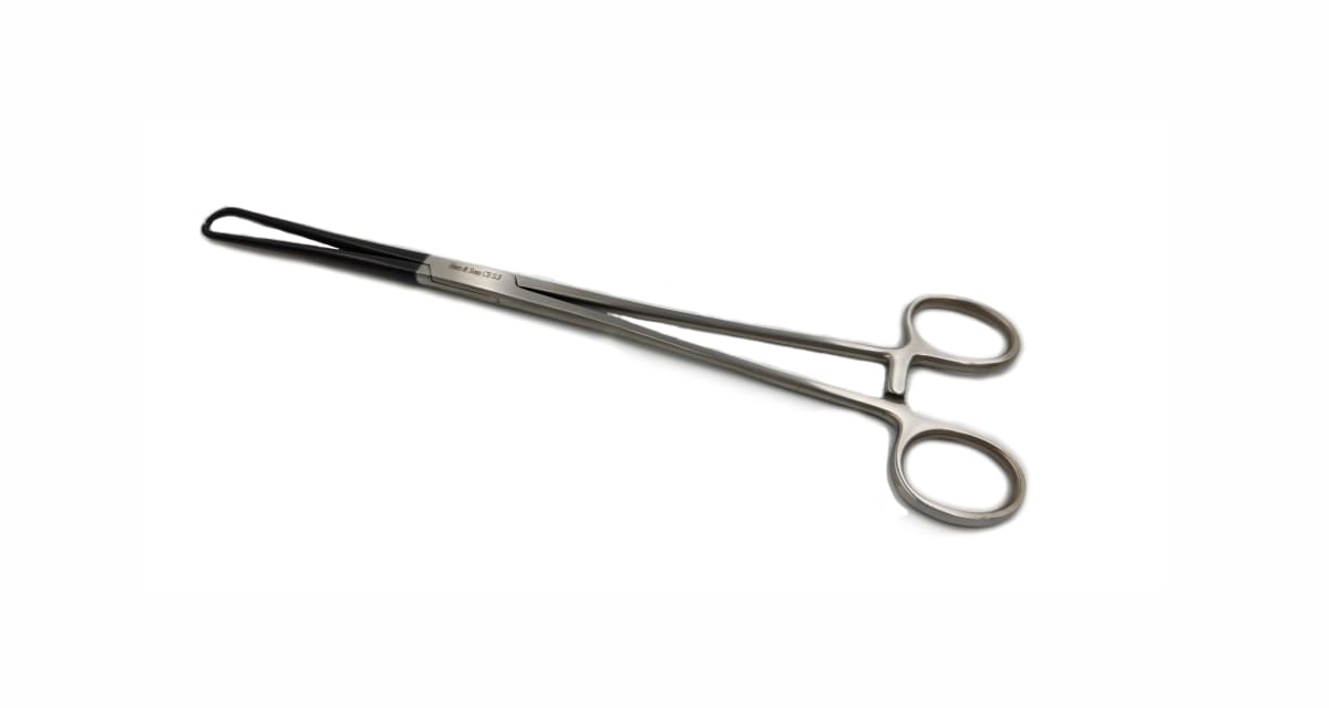 Pinza Pozzi para Cuello Uterino Recubierta 25 cm H&S1