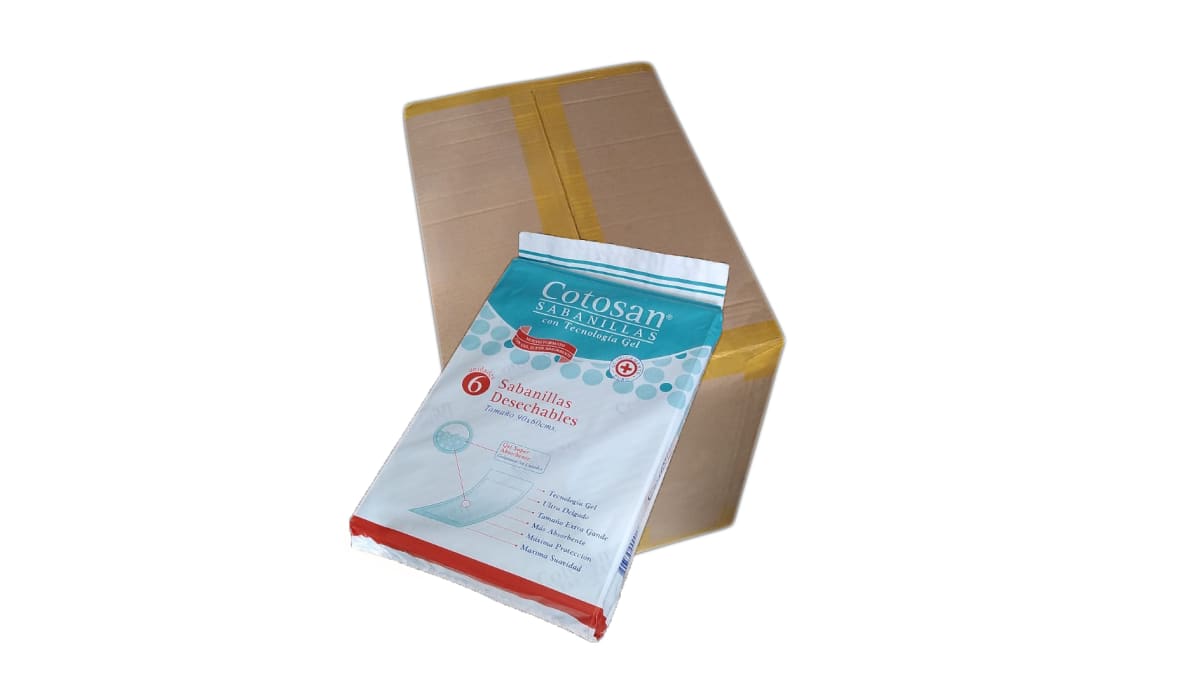 Sabanillas Desechables Cotosan caja x 20 bolsas (120 unidades)1