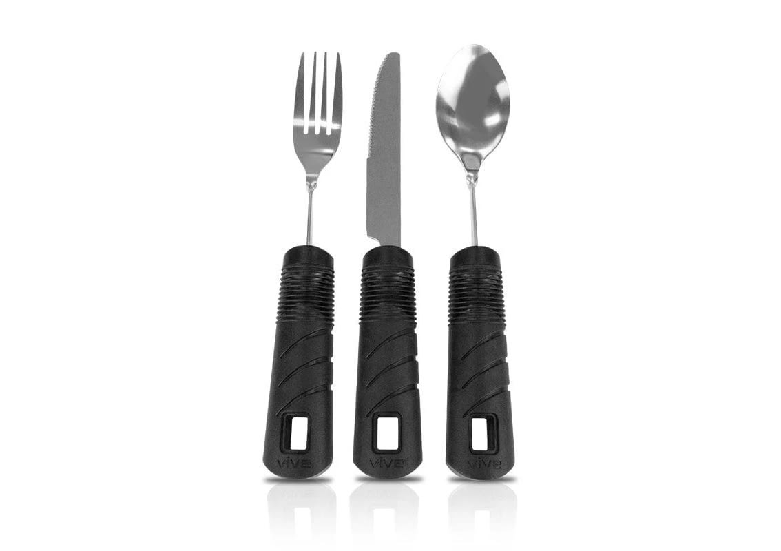 Set Cubiertos Adaptables Flexibles Vive® Health LVA3005BLK1
