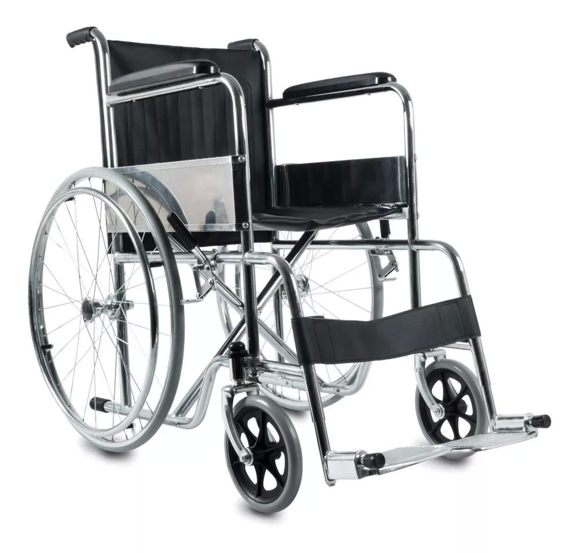 Silla de Ruedas Básica Cromada1