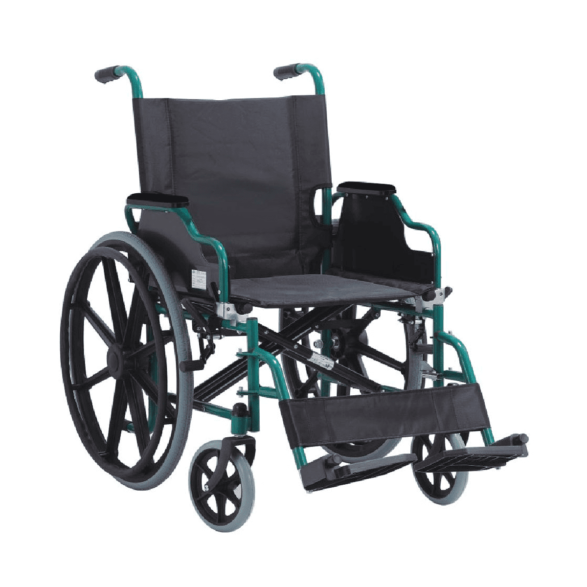 Silla de Ruedas Apoyabrazos Abatibles Pieceras Desmontables color Verde1