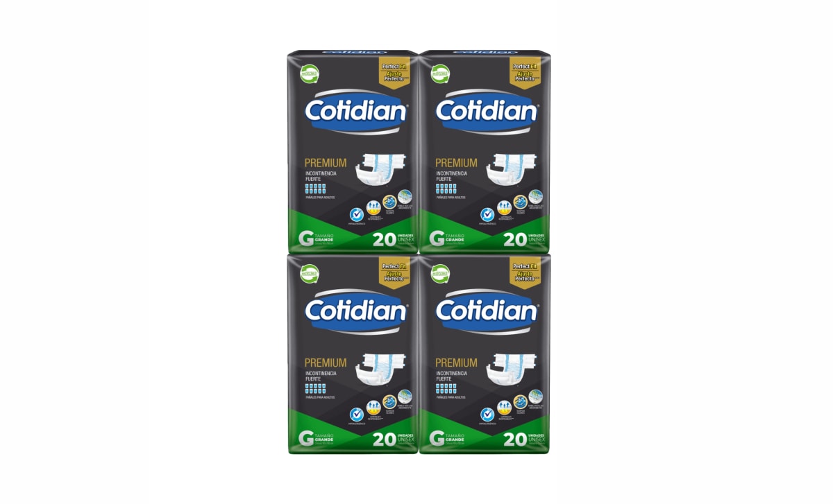 Pañal Cotidian Premium Talla G x20 uds., manga x4 Paq.1