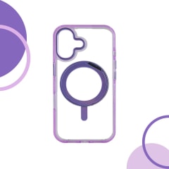 CASE CON SOPORTE 360 MAGSAFE TRANSPARENTE BORDE COLOR